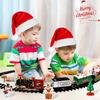 Set Treno di Natale con Luci Suoni Set Binari Ferroviari Locomotiva Motrice per Albero di Natale Giocattoli Elettronici Regalo per Bambini