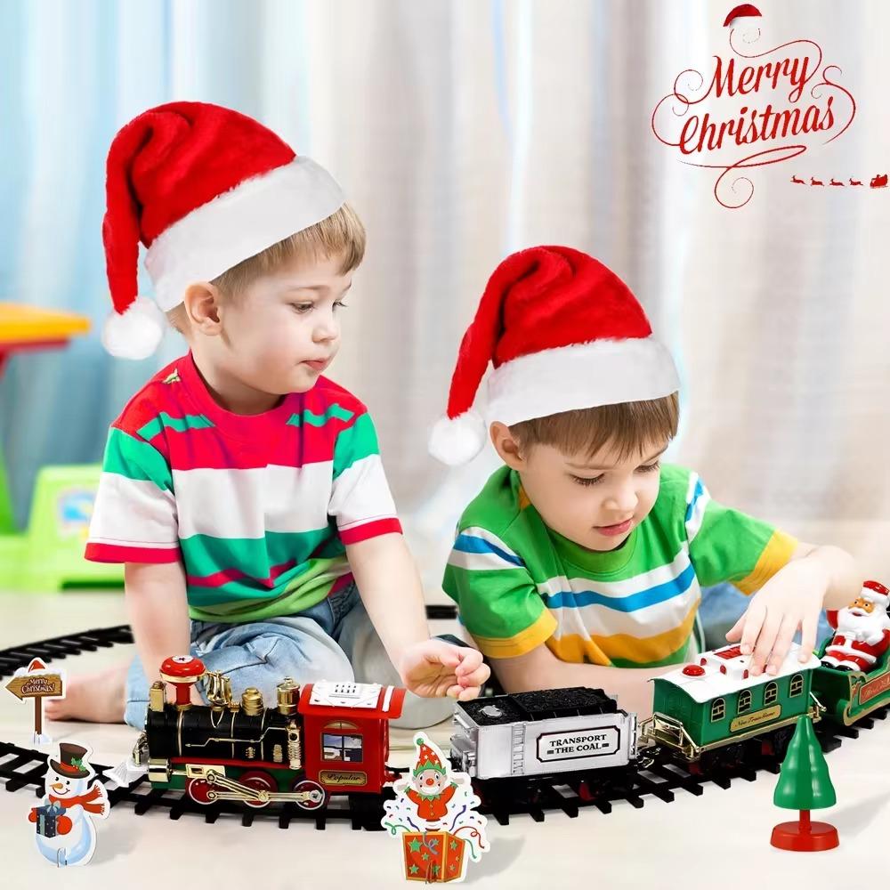 Set Treno di Natale con Luci Suoni Set Binari Ferroviari Locomotiva Motrice per Albero di Natale Giocattoli Elettronici Regalo per Bambini