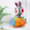 Baby Crawling Tummy Time Toy with Music Dazzling Light Automatic Changing Face Bunny Shape Universal