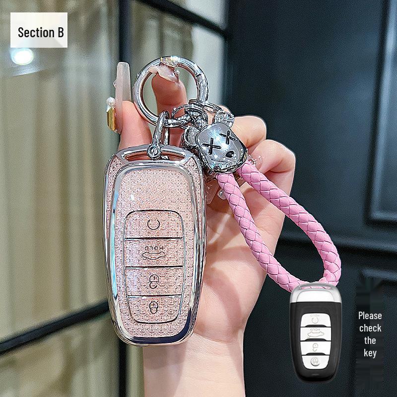 Custom Key Case for Hongqi Models: HS5, H5, H9, EQM5, H6, HS7 - Premium Design for Men and Women