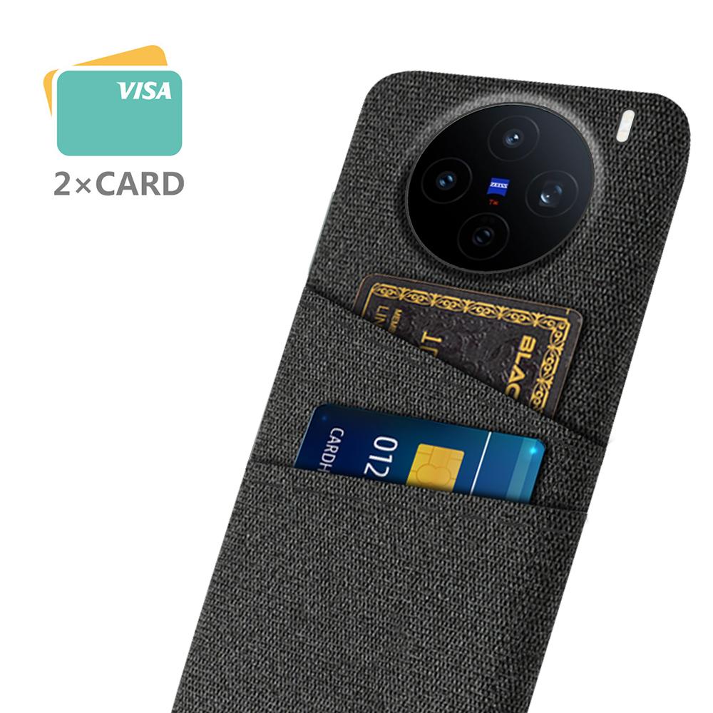 

For vivo X200s 5G Case Cloth+Hard PC Phone Cover with Dual Card Slots Light Grey
