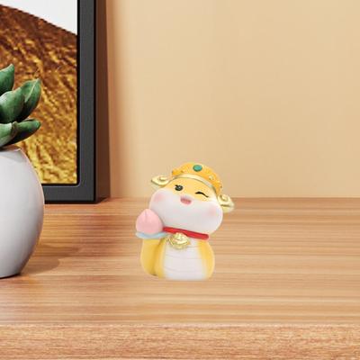 Cartoon Snake Statue Chinese Year Figurine Mini Sculpture Crafts Resin Cute for Tabletop