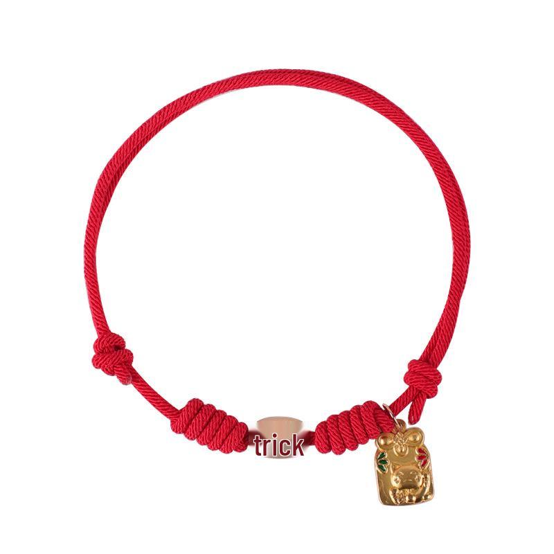 Handmade Red Rope Pet Necklace: Attract Wealth & Fortune for Cats & Dogs