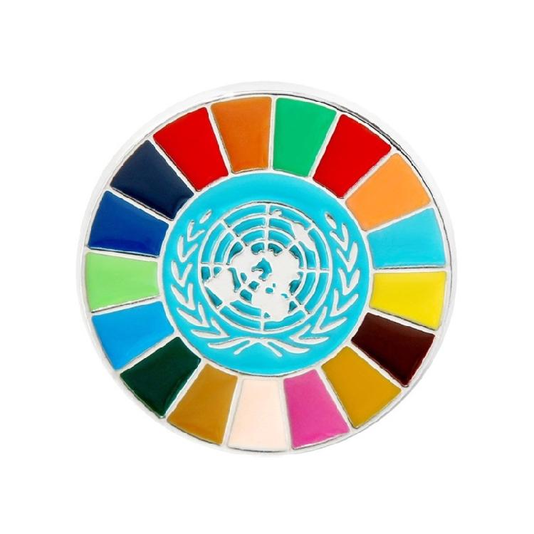 

United Nations SDGs Rainbow Color Enamel Pin Sustainable Development Goals Badge Multicolored Brooch Clothing Ornament срібний