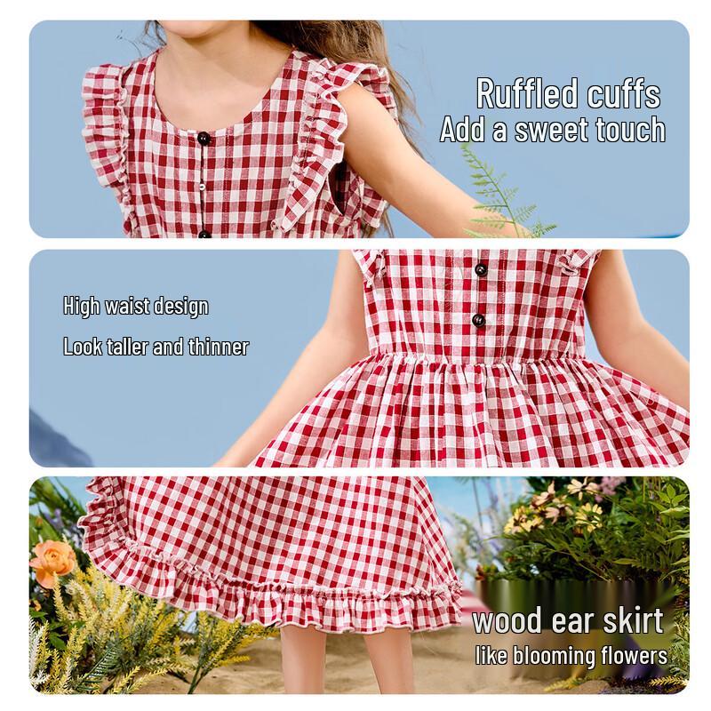 ASK JUNIOR Girls' Plaid Maxi Dress