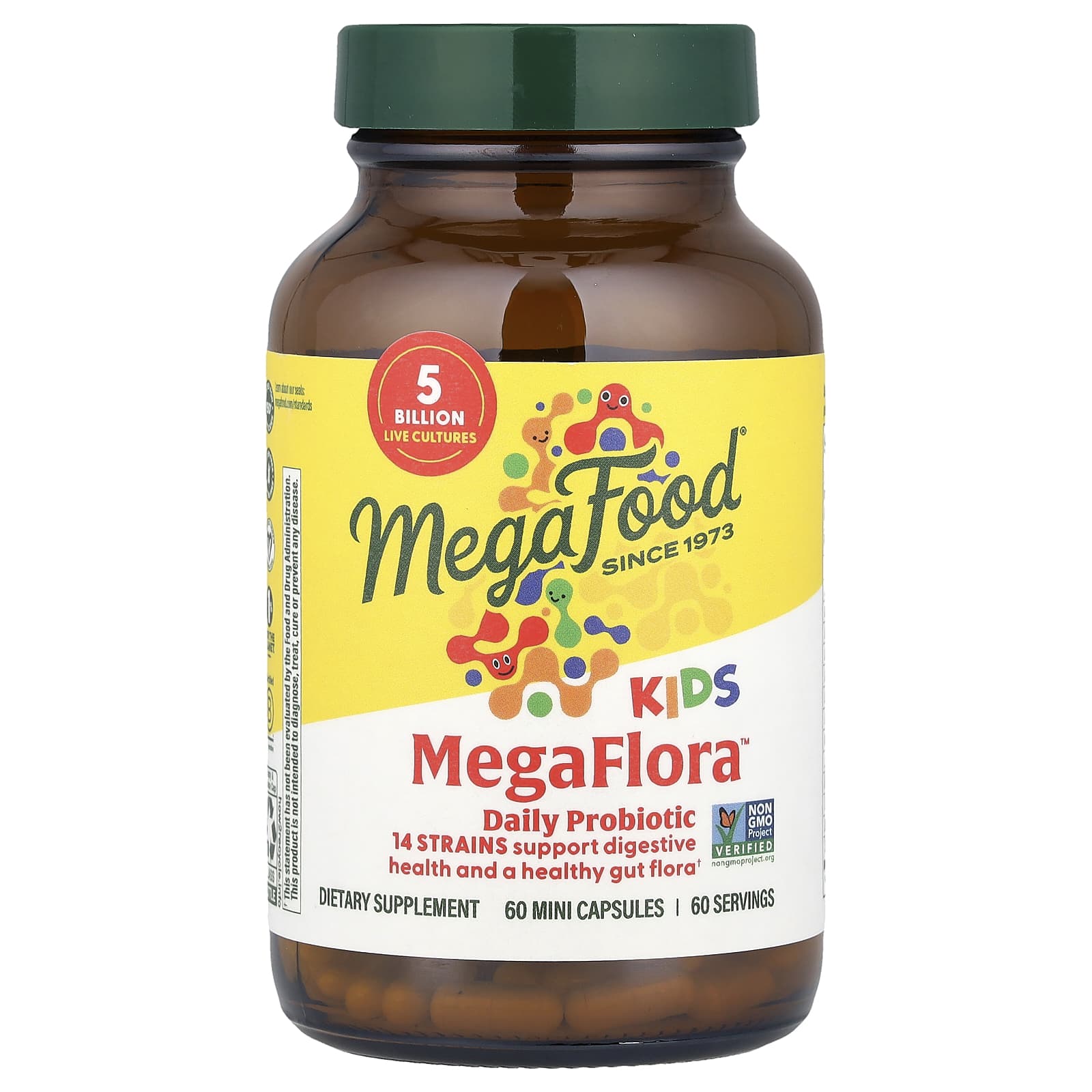 

Kids Megaflora™, Daily Probiotic, 5 Billion CFU, 60 Mini Capsules