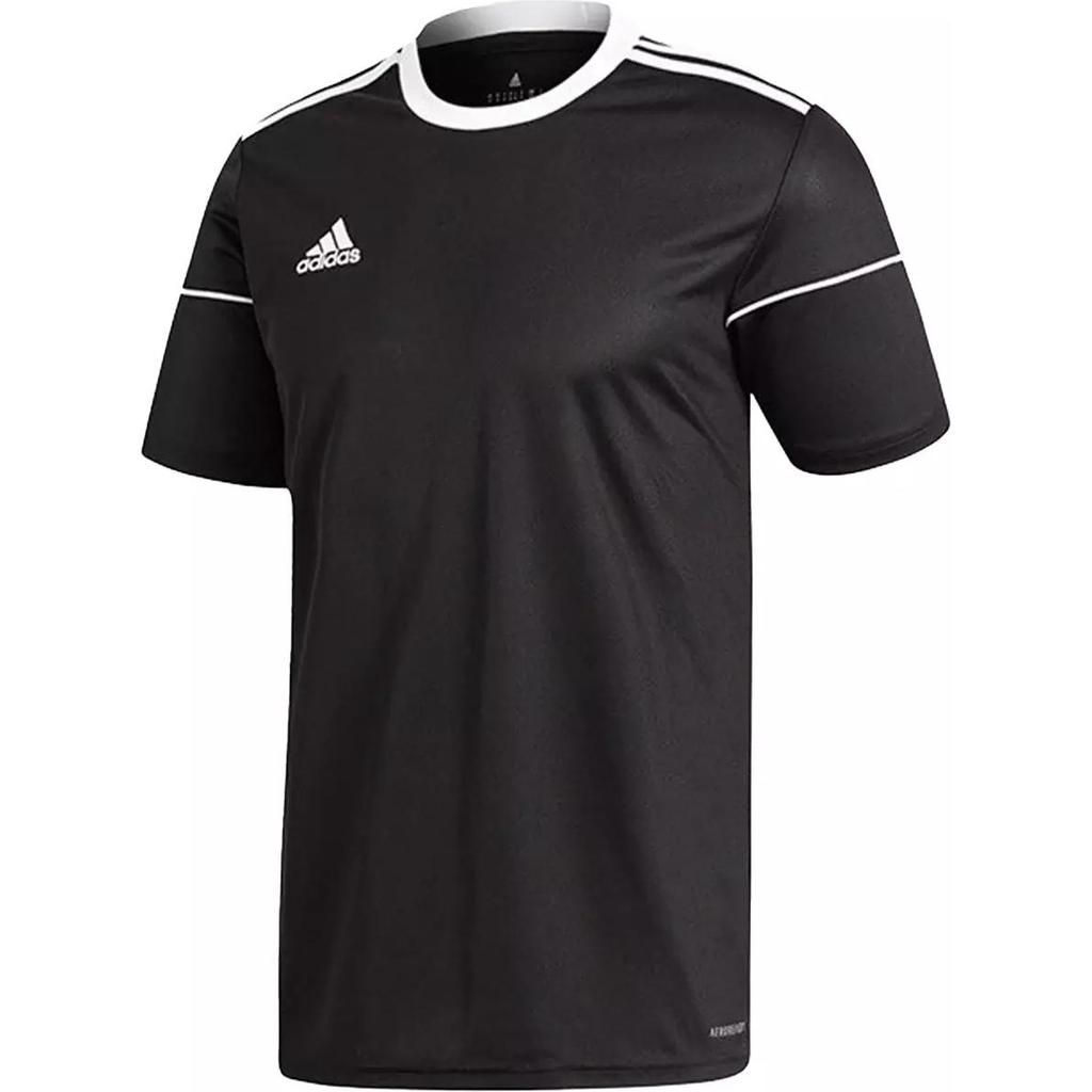 Adidas Logo Print Sport Round Neck Short Sleeve Soccer Jersey Men Tops Black BJ9173