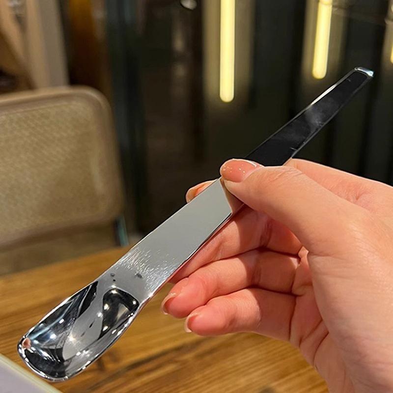 

1 шт. плоская кофейная ложка из нержавеющей стали, мешалки для кофе, чайные ложки, мороженое, торт, десертная ложка, кухонная посуда для бара серебряный