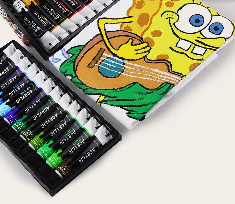 Acrylic Paint Set: 12 or 24 Colors in 12ml or 60ml, Waterproof, Hand-Painting DIY Kit