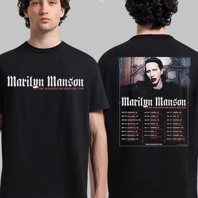 Marilyn Manson An Assassination Under God 2026 Wereldtour T-shirt Puur Katoen Koppelstijl Alle Seizoenen Streetwear Shirt