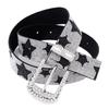Vintage Sparkling Rhinestone Belt PU Leather Waist Strap Fashion Trendy Waistband  For Women