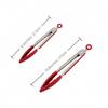 Silicone High-Temperature Resistant Tongs - Ideal for Grilling, Frying, and Bread - Stainless Steel Kitchen Tool
