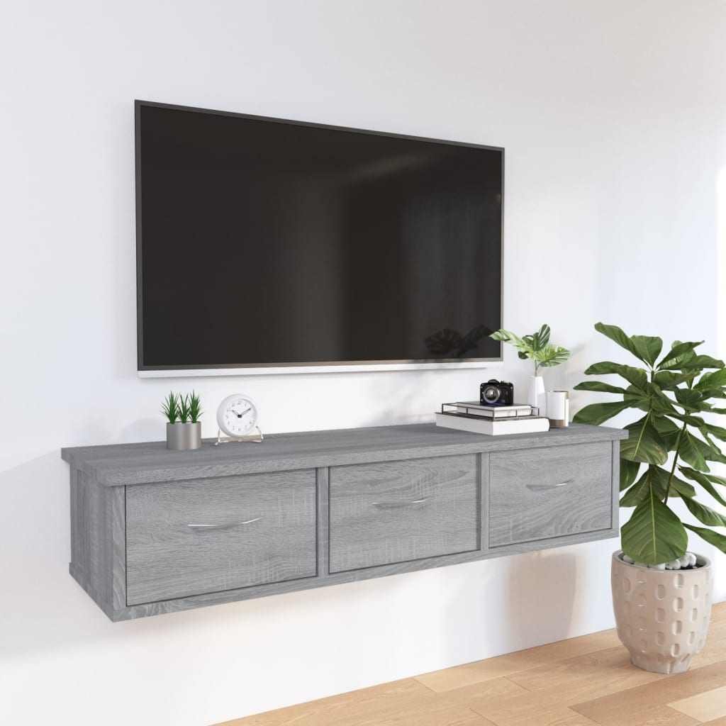 Vidaxl Wandregal, Sonoma Eiche Grau, 88X26X18,5 Cm