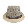 Golexury Men's Hat Woven Straw Sunshade Hat Casual Buckle Beach Sun White Wedding Black Belt Fedoras Jazz Hat Panama Cap