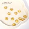 8MM 18K Gold Plated Brass With Zircon Snowflake Beads Caps Flower Bead End Caps For DIY Beading Jewelry Making Supplies