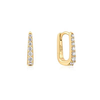 ANIA HAIE Oval Pavé 925 Silber Creolen Ohrringe E059-10G
