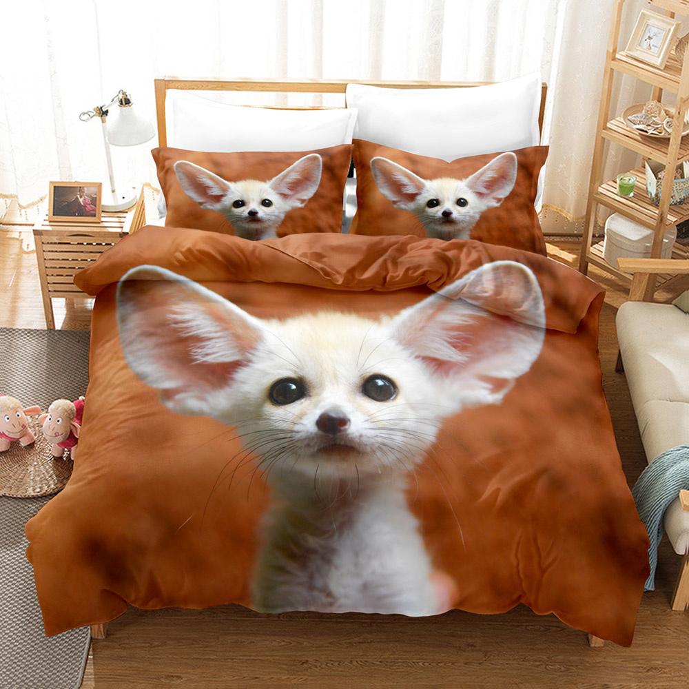 

Fennec Fox Bedding Cover Bedding Set Animal Duvet Cover Kids Cute Comforter Bed Linen Bed Set Cute And Kawaii For Adults Au Single 135x200cm