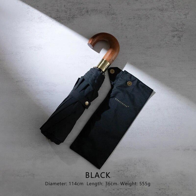 

Новый большой деревянный автоматический зонт для деловых мужчин, брендовый большой складной зонт для гольфа, дождевик, женский авто, винтажный ветрозащитный зонт с 10 ребрами