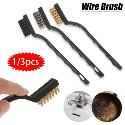 Multi-functional Car Outlet Vent Cleaning Brushes Wire Brush Grill Clean Tool Rust Paint Remove Tool