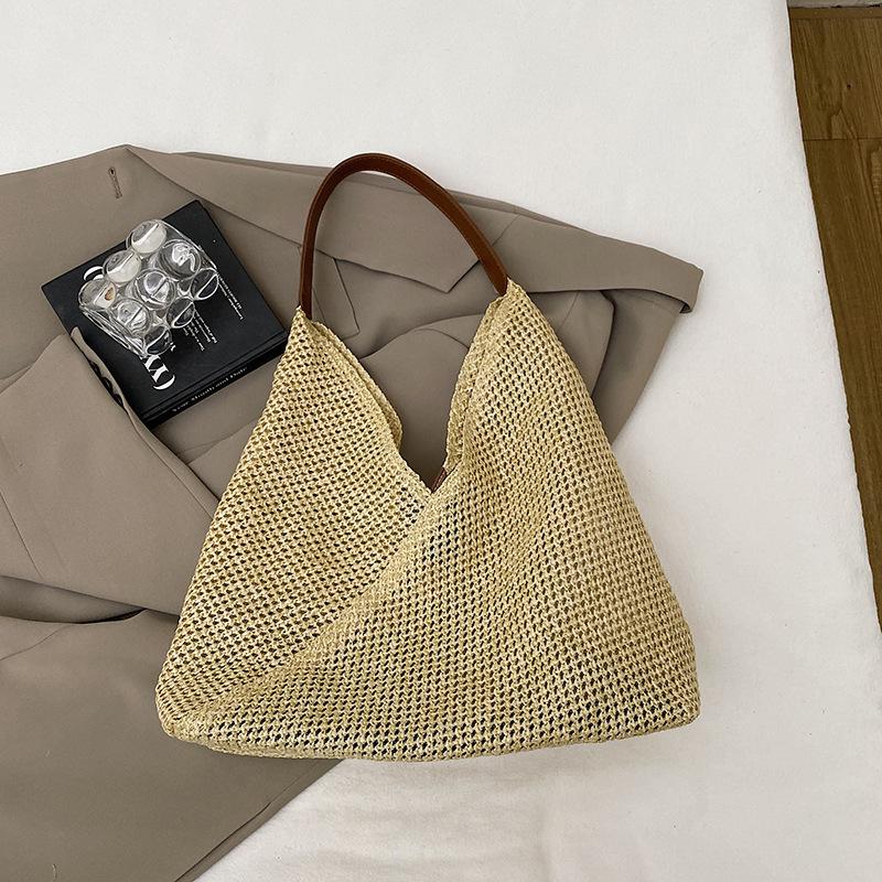 Handwoven Bag Women's 2025 New Trendy Fashion Retro Tote Bag Straw Bag Versatile Large-capacity Shoulder Bag