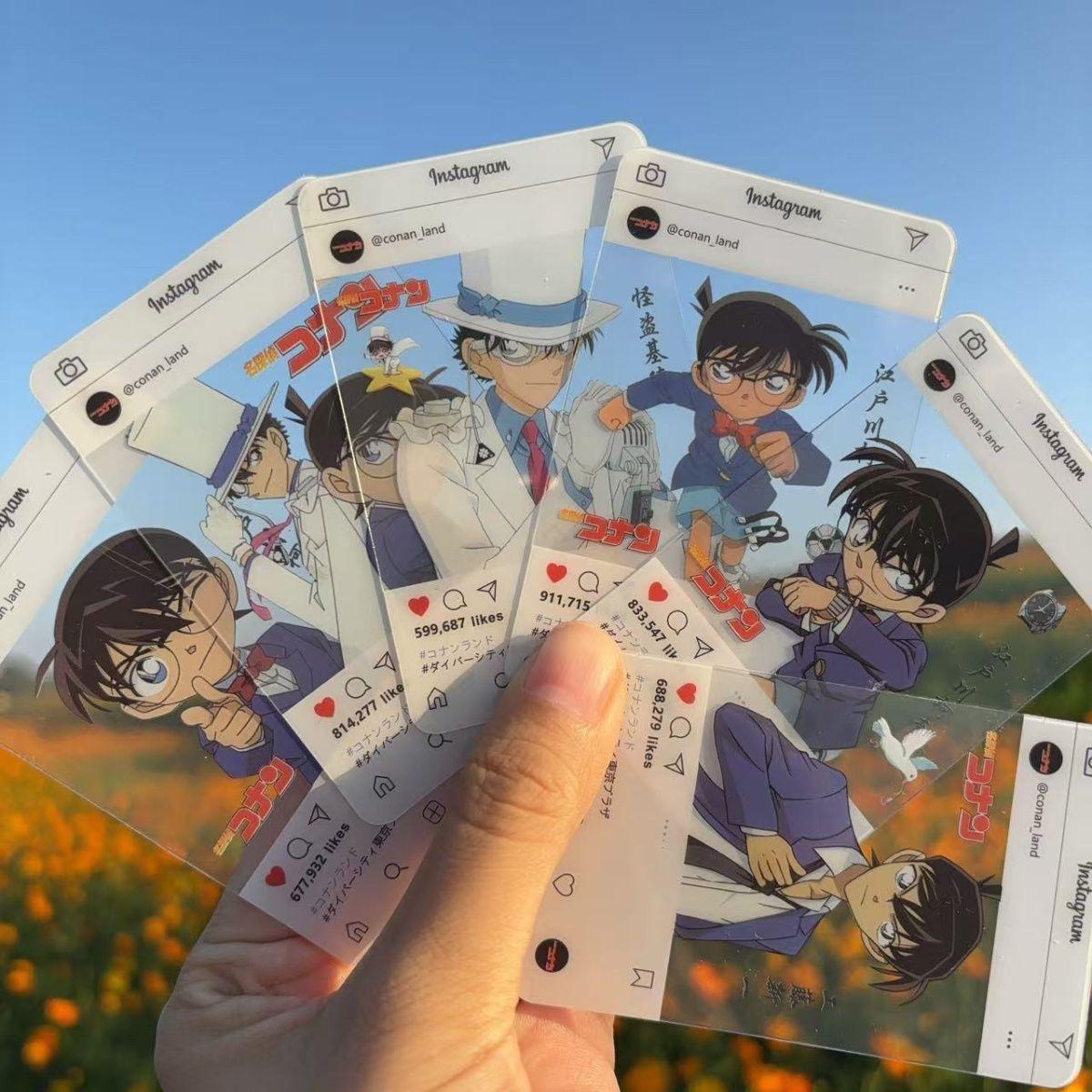 Detective Conan 3-inch PVC Transparante Ansichtkaart, Ins Esthetische Anime Merchandise, Schattig Vakantiecadeau voor Studenten en Vrienden