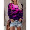 Women's Autumn and Winter 3D Printed Crew Neck Long Sleeve T-Shirt Fashion Versatile Trend Breathable Casual