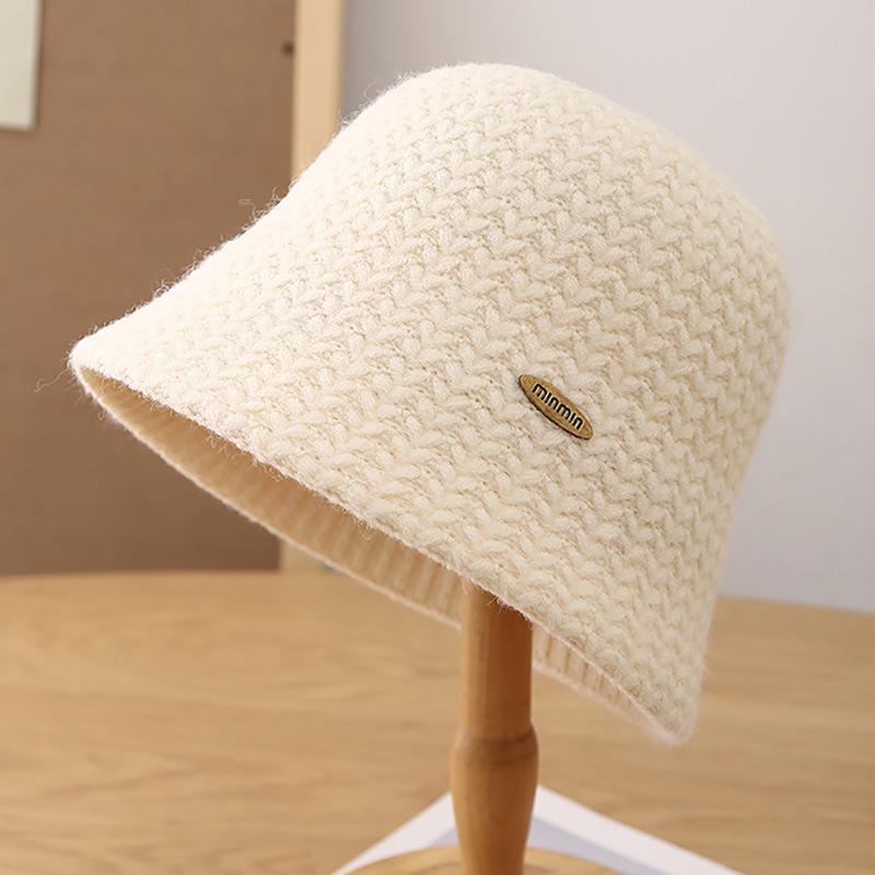 Solid Color Classic Wool Bucket Hat Basin Hat Women's Hat Winter Warm Windproof Cold Hat Versatile Bucket Hat