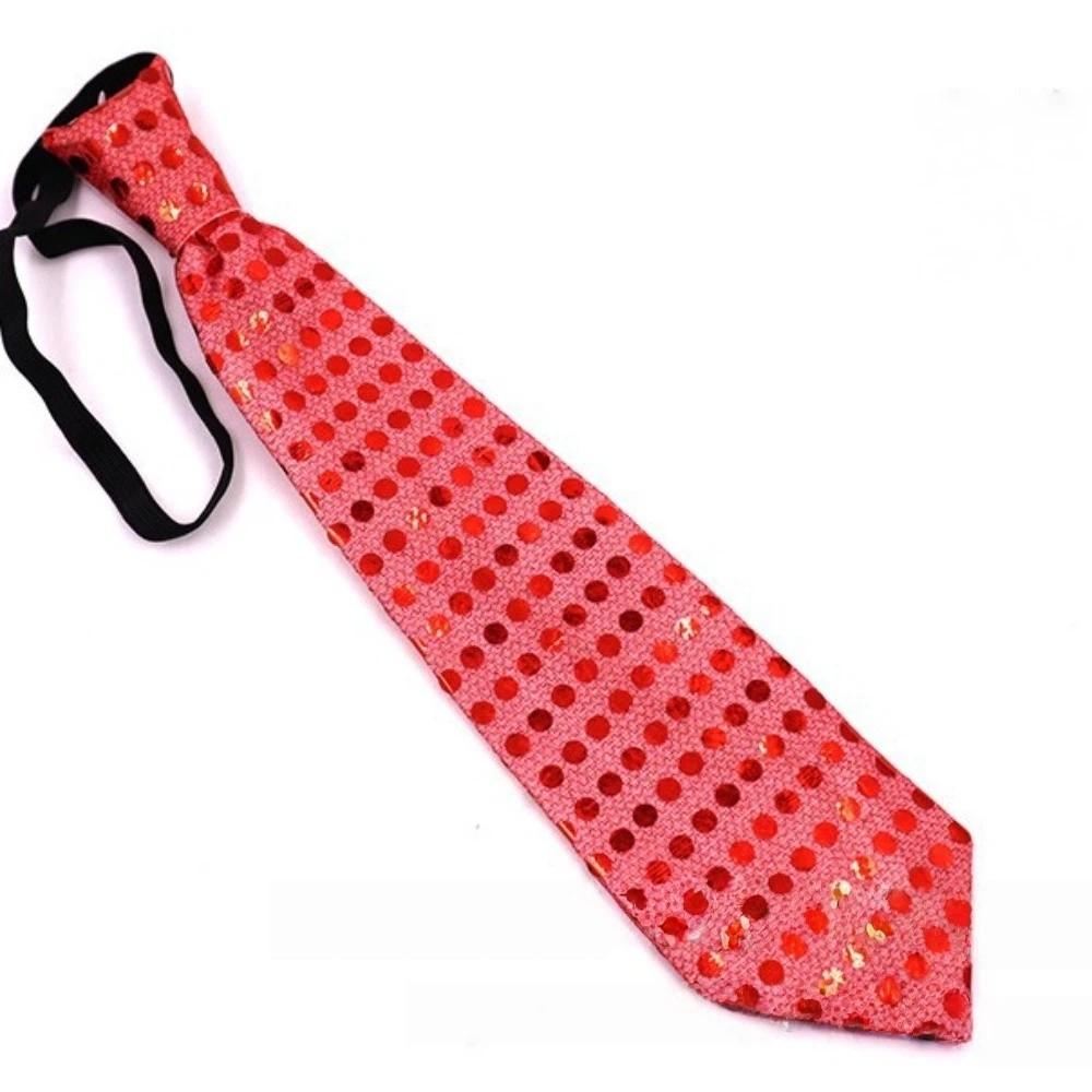 Dot Print LED Luminous Tie Battery Powered Colorful Sequins Glowing Tie Lightweight Unique Men Women Necktie Party Accessories