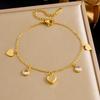 18K Gold Plated Stainless Steel Cubic Zirconia Flower Charm Bracelet Trendy Geometric Anniversary Jewelry