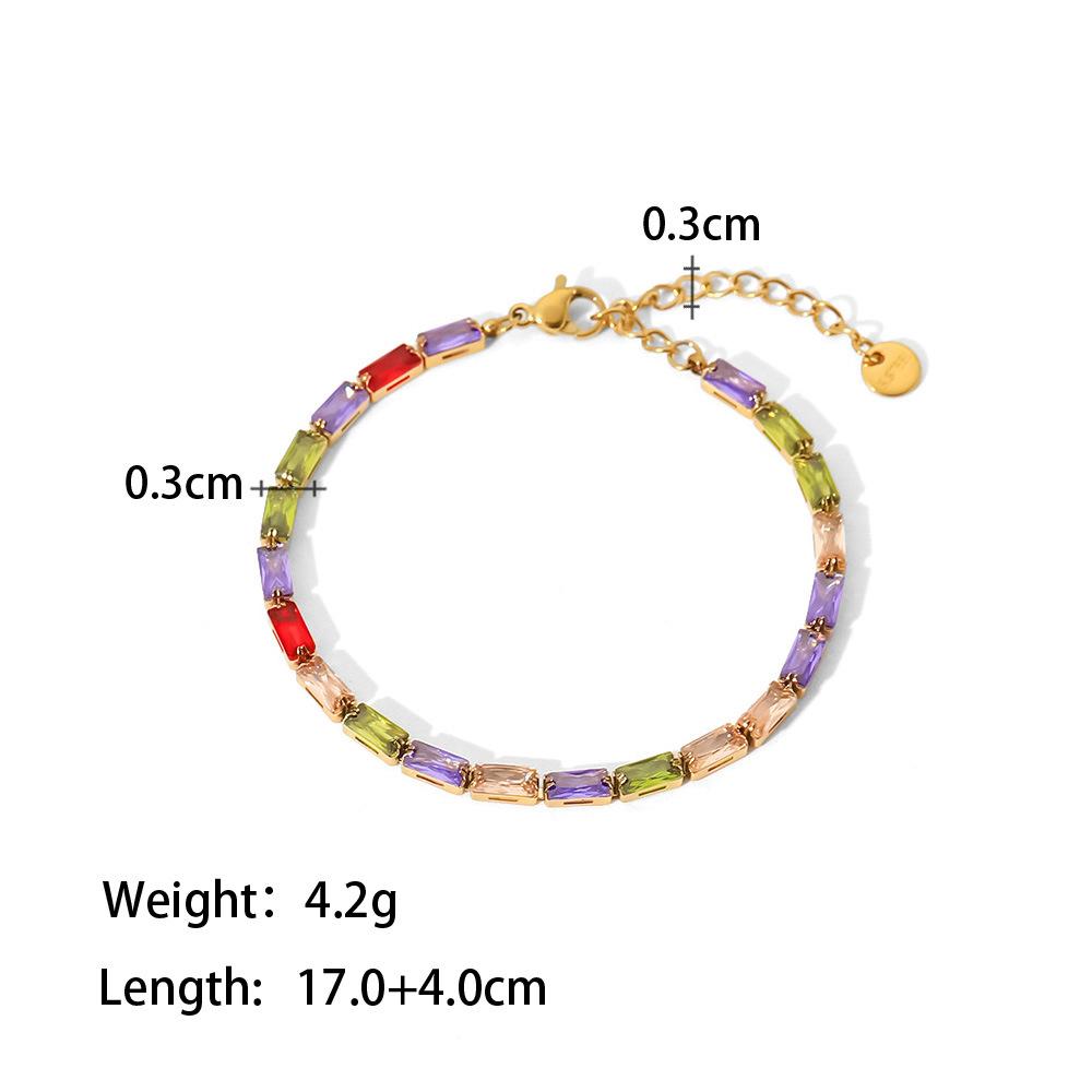 Yori Stainless Steel Cubic Zirconia Bracelet Waterproof Hypoallergenic Summer Seaside Beach Trendy Jewelry