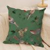 Lovely Bird Retro Cushion Cover Silky Short Plush Invisible Zipper Dustproof Sofa Pillow Case For Home Decor
