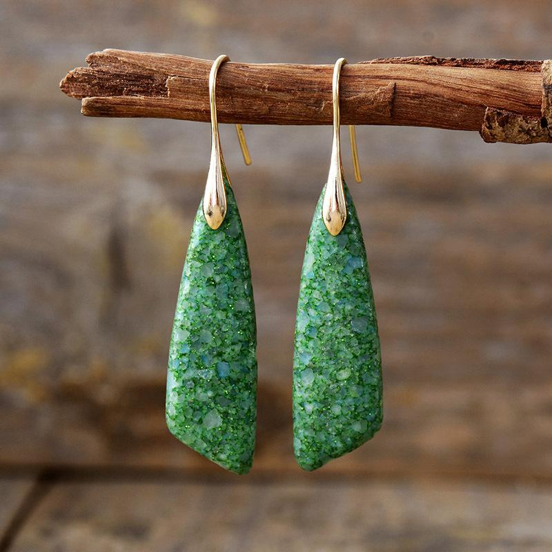 

French literature and art high-quality emperor stone pendant earrings earrings popular natural stone jewelry
