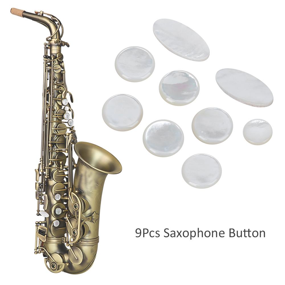 9Pcs Saxophone Button Set White Colour Sax Key Button Musical Instrument Accessories