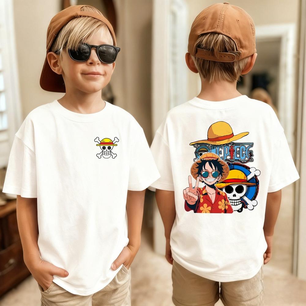 One Piece Japanese Anime Printed Men's T-Shirt Roronoa Zoro Boy Children's Harajuku Short Sleeve Kids Luffy T-shirt Clothing