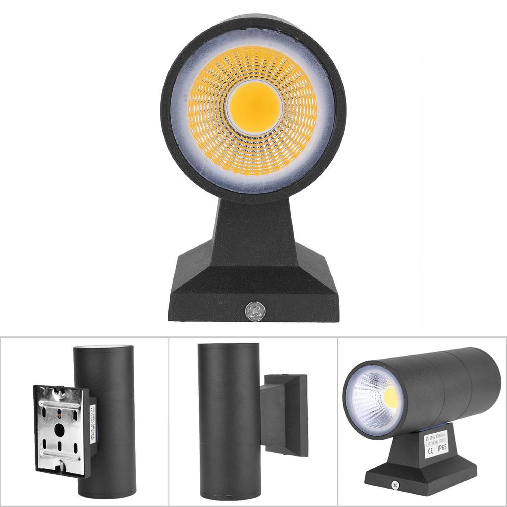 6W Doppelkopf COB LED Wandleuchte Außen Innen Café Wasserdichte Lampe Dekor Warmweiß