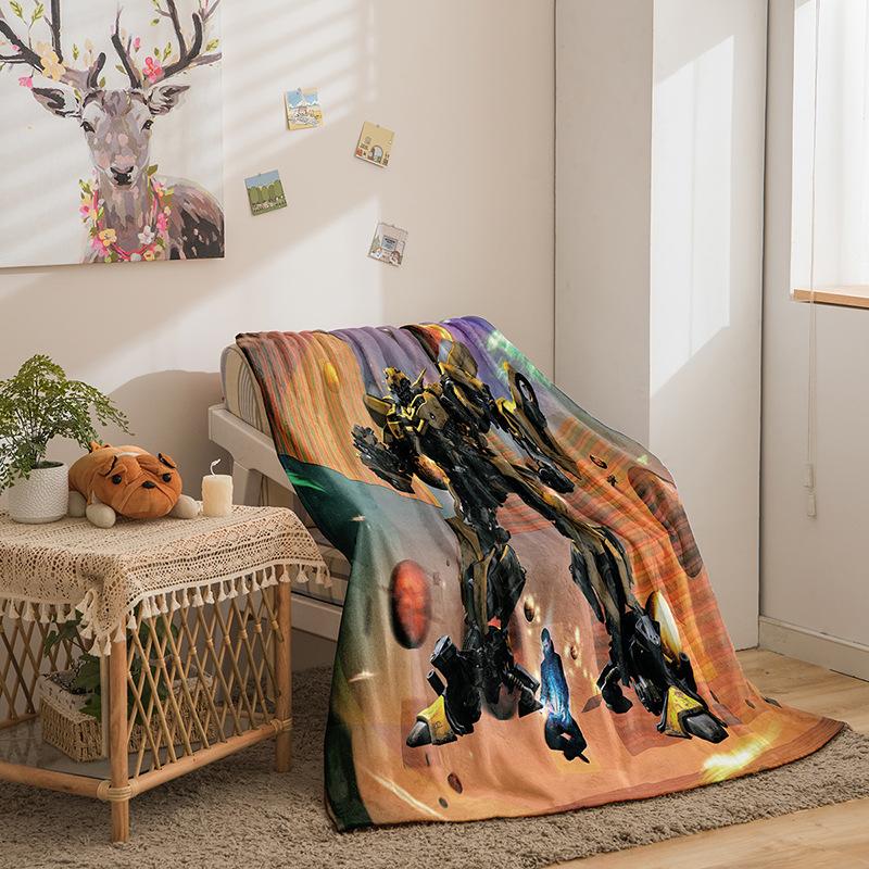 Transformers Series Flannel Blanket 2D Printed Sofa Blanket Thickened Blanket