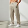 Spring and Autumn Men's Casual Waffle Pants Commuter Straight Versatile Solid Color Straight Pants