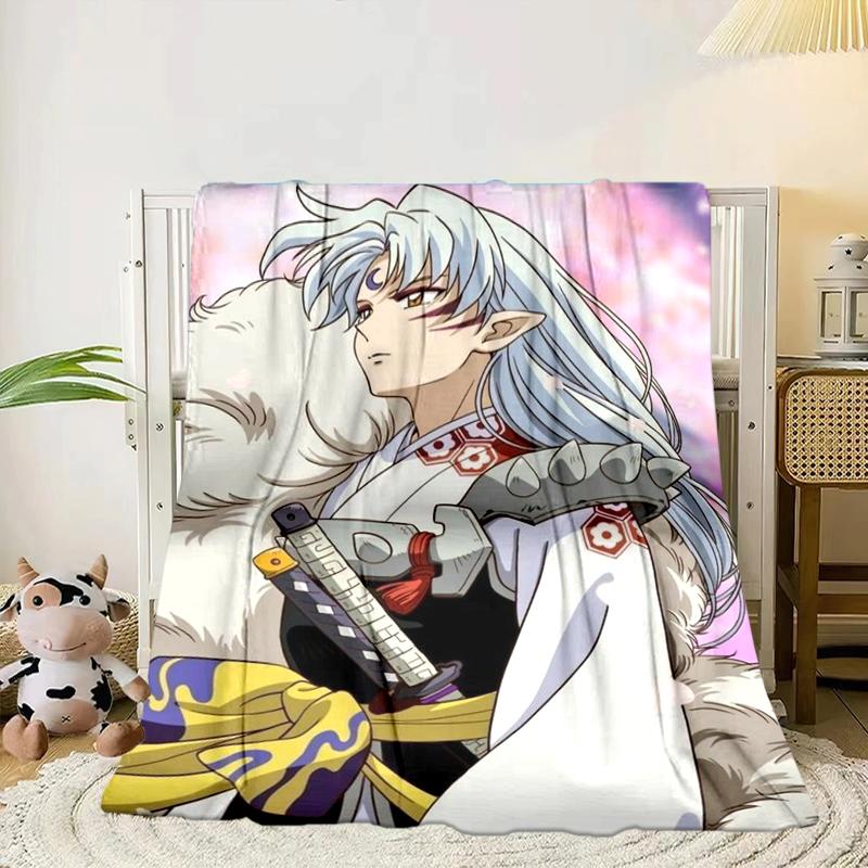 Anime Sessho-maru Blanket Flannel Blanket for Bed, Sofa, Camping, Hiking, Picnic Essentials, Gift for Family Fan Gifts