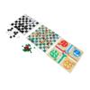 4 in 1 Board Games Set Clear Pattern Foldable Portable International Checkers Flying Chess for Kids