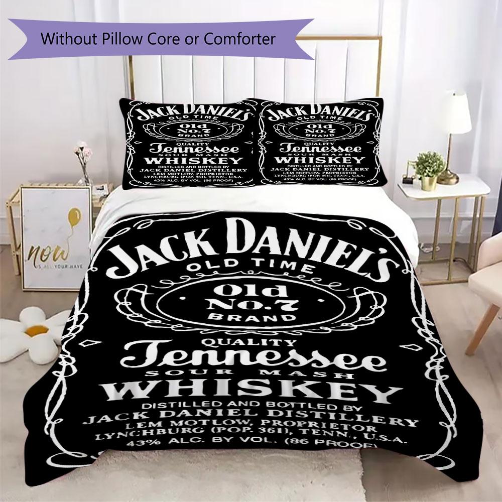 JACK DANIELS whisky Prints bedding, duvet cover and pillowcases, birthday gift (1 duvet cover + 2 pillowcases, pillow insert not included)JM001