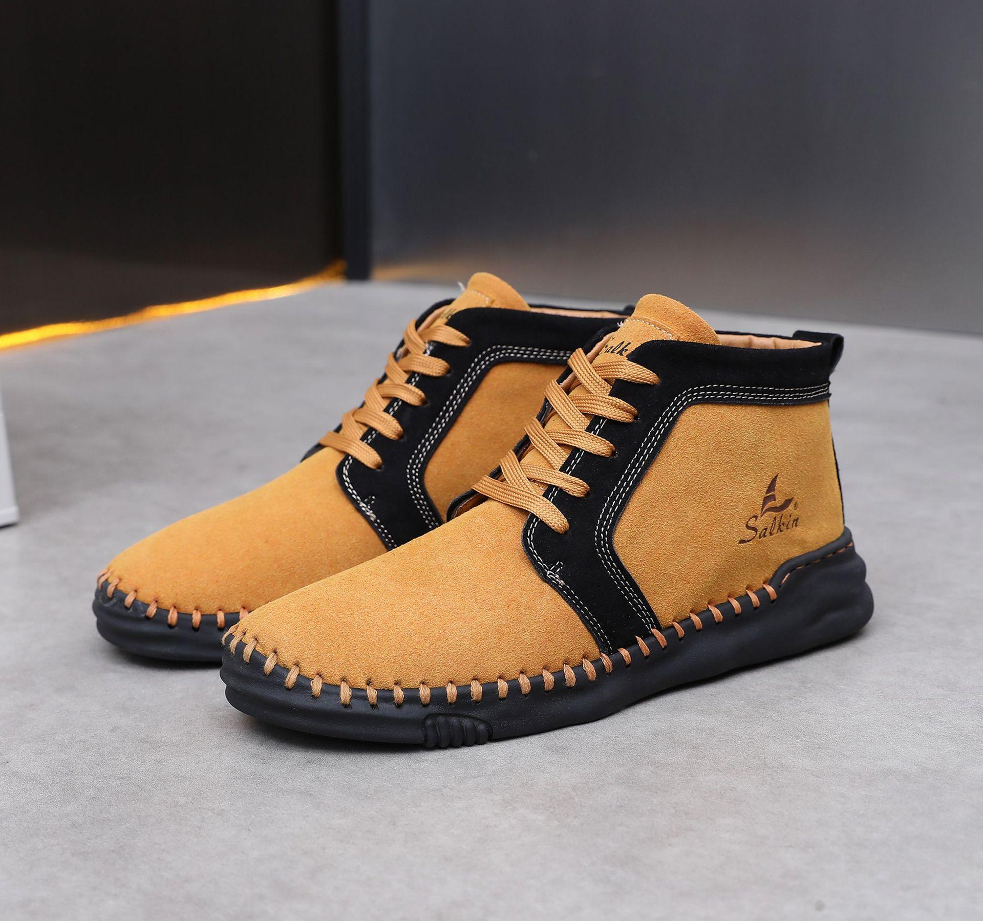 

2025 новые матовые кожаные мужские туфли большого размера, туфли для серфинга среднего размера, ботинки Martin, мужские повседневные кожаные ботинки в стиле ретро прилив 38