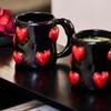 Creative High-End Black Heart Couple Ceramic Coffee Mugs