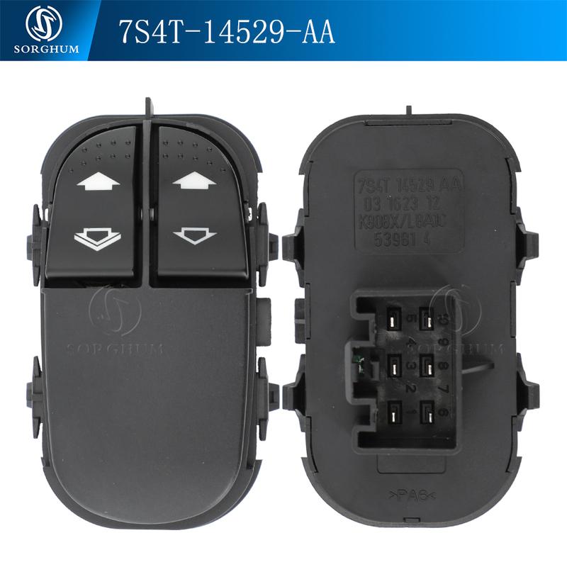 SORGHUM 7S4T-14529-AA 7S4Z-14529-A Power Window Switch Button For Focus 2000 07 MK1 Fucus CAK YS4Z14529BA 7S4Z14529A YS4T14529AA