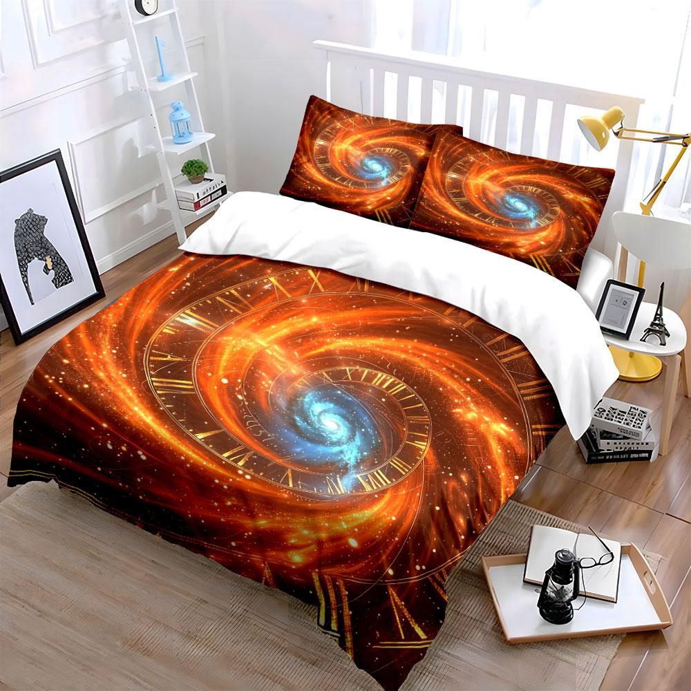 Galaxy Clockwork Art Decor Soft Comfortable Duvet Cover Bedding Set Included 1*Duvet Cover & 2*Pillowcases, Gift