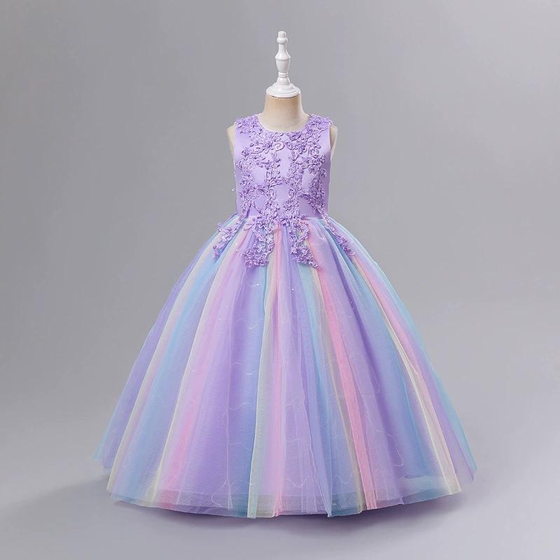 Wedding Kids Dress for Girls Evening Children Flower Princess Pageant Gown Teenager Party Dress