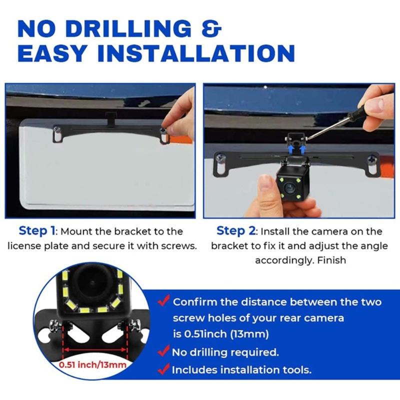 License Plate Bracket Kit for Rear Bracket Repair, Metal Plate Mount with Included Hardware for US Standard Plate
