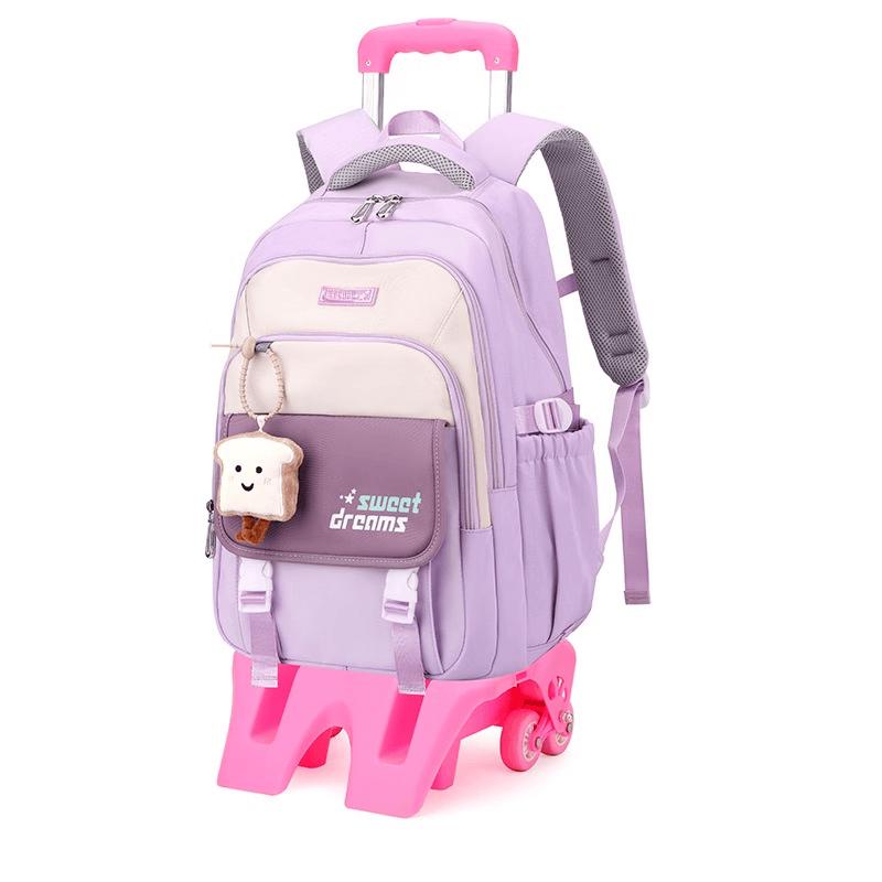Kids' Waterproof Stair-Climbing Rolling School Backpack