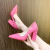 Fashion 2025 Fashion Concise Women's Slip on High Heels Pointed Toe Shallow Mouth Chunky Heels Pumps Plus Size Classics Office & Dress