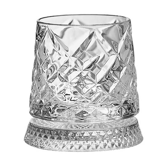 Ποτήρι Κρασιού 360 Μοιρών Περιστρεφόμενο 280ml Περιστρεφόμενο Ποτήρι Ουίσκι με Βάση Χωρίς Μόλυβδο Ποτήρι για Ανακούφιση από το Στρες Και Έγχυση Αρωμάτων Μοναδικό Δώρο για Γενέθλια