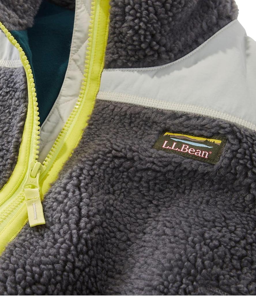 LL Bean Bean Sherpa Fleece US Lead 1000184457 Women's Vest, Fit, Petite, Medium, Gray,